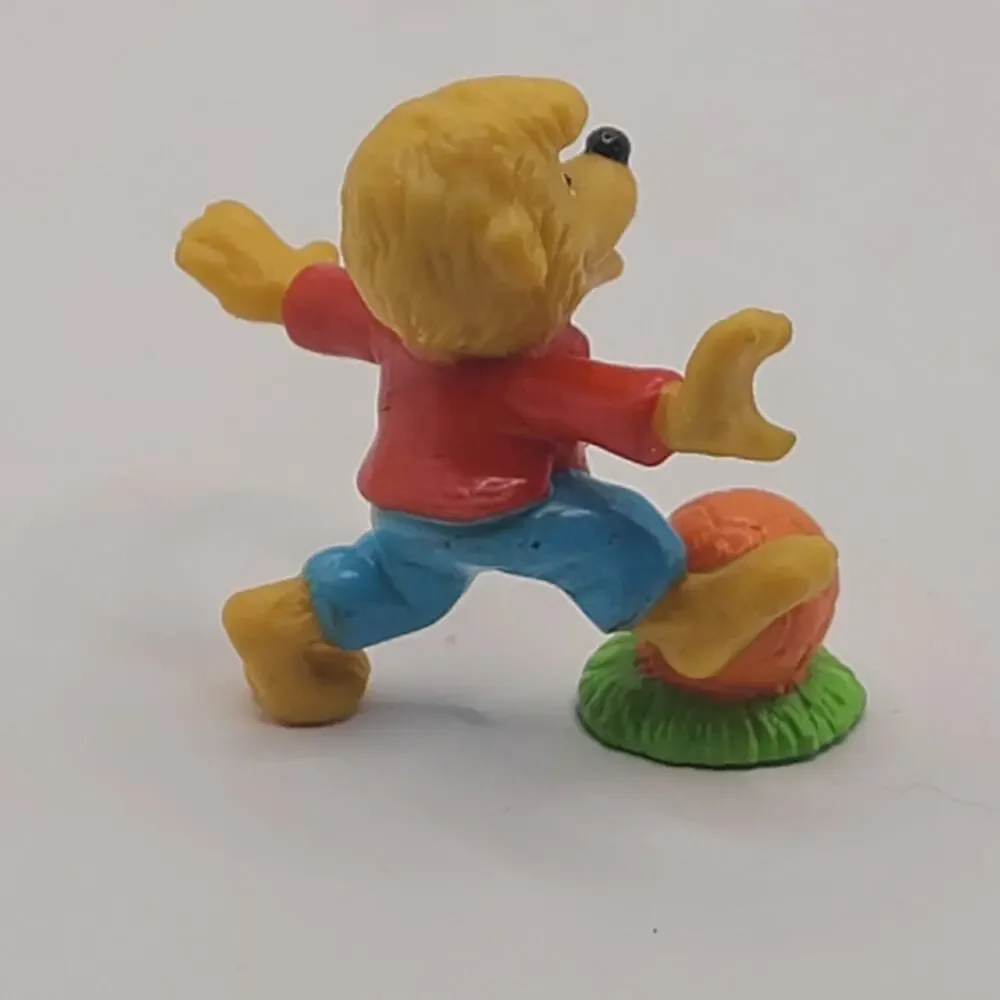 Vtg Berenstain Bears Brother Bear Soccer Ball PVC Figure Applause